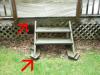   Improperly installed deck steps